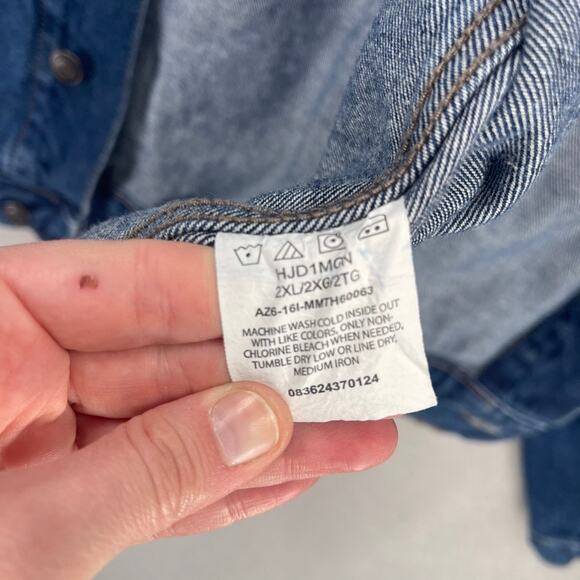 Maverick Denim Trucker Jacket Mens 2XL Blue Button Up Jean Coat Ranch Western - Picture 5 of 13